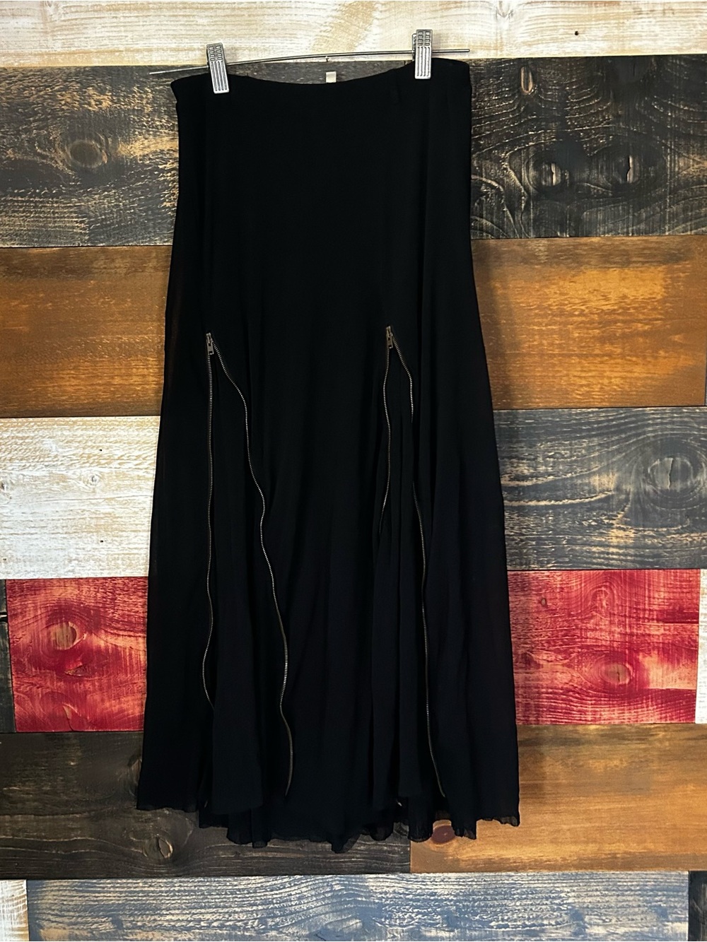 FUZZI Black Women’s Maxi Skirt Jean Paul gaultier small poly zip